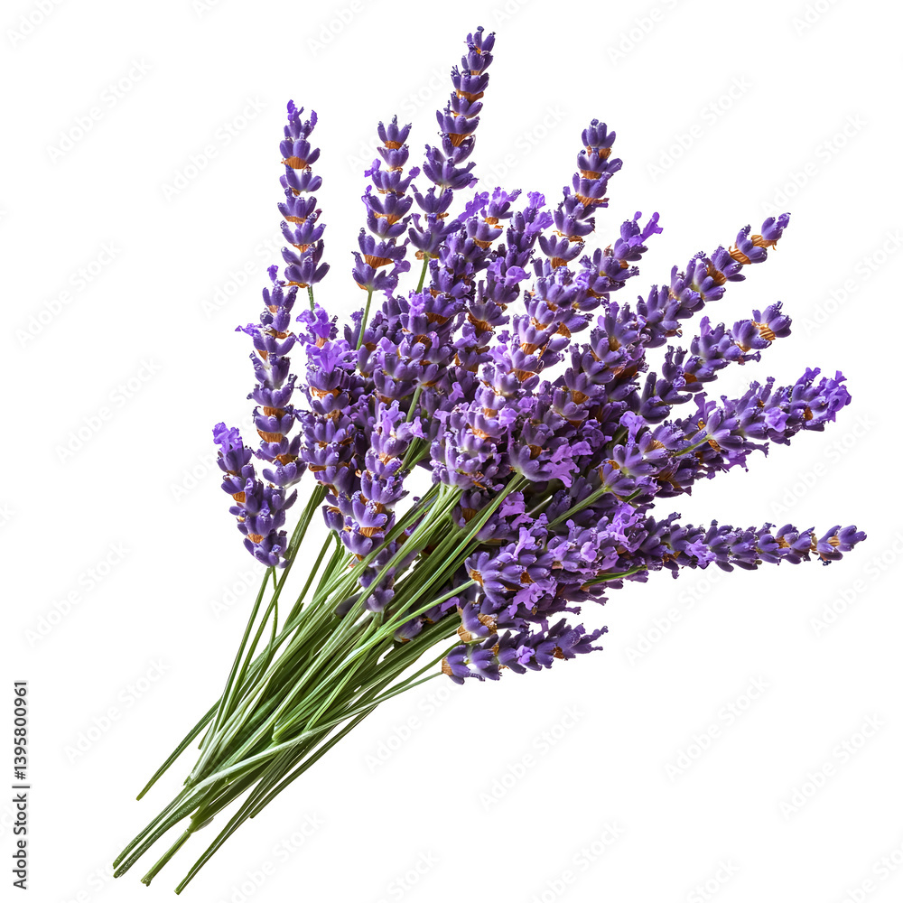 Fototapeta premium bunch of lavender isolated on transparent background cutout