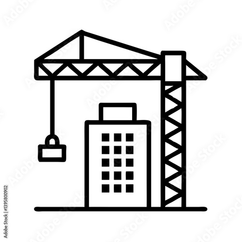 Construction Crane Building Icon Design