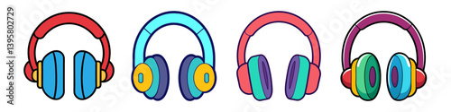 Collection of Colorful Headphones for Music Listening and Audio Entertainment
