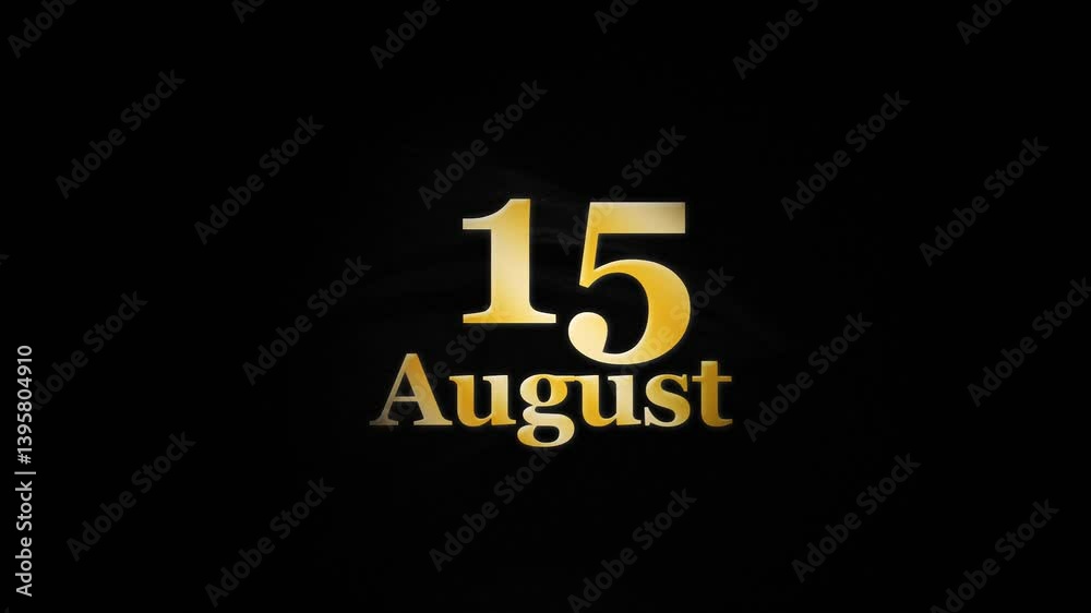 15 August Logo, 15 August Logo Animation On Black Background 15 August Logo, 15 August Logo Animation On Black Background