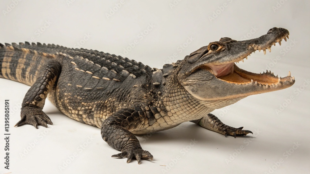 Naklejka premium American Alligator on studio background