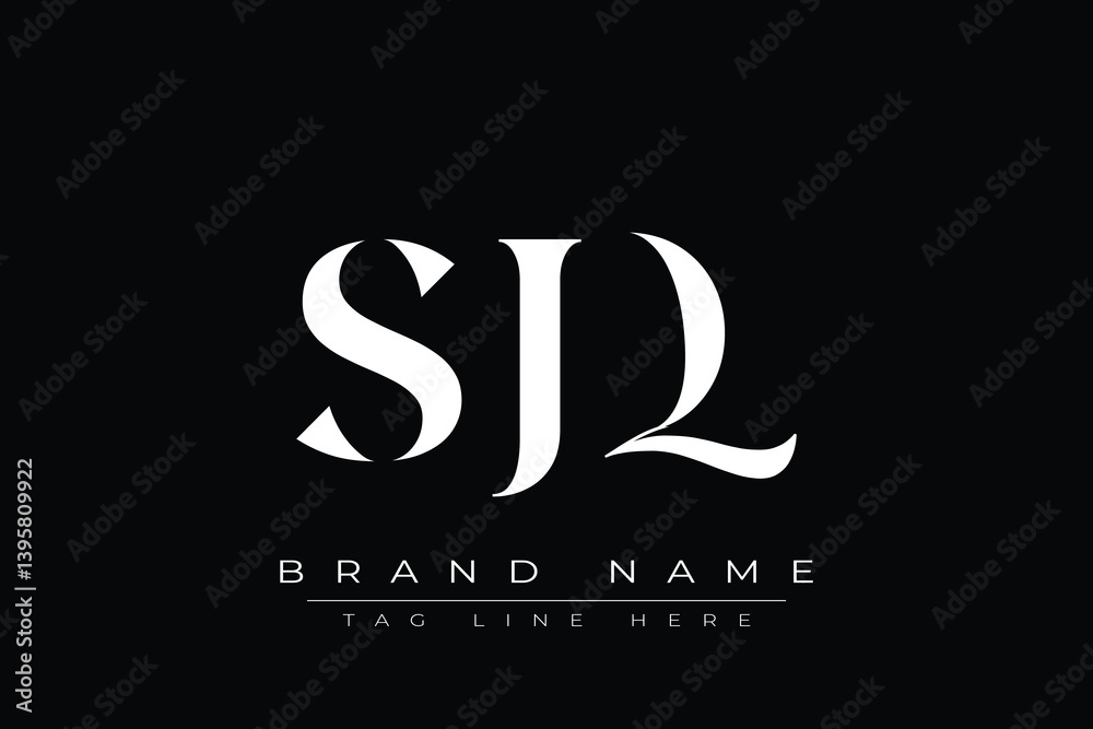 Obraz premium SJQ abstract letter logo design. This logo is designed by three abstract letters.