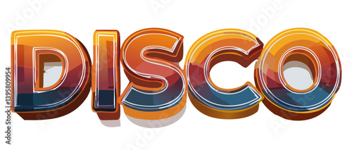 Obraz na płótnie 3d render old 80s Disco Music Text Vector Art design w salonie