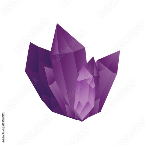 Purple crystal icon vector illustrator 