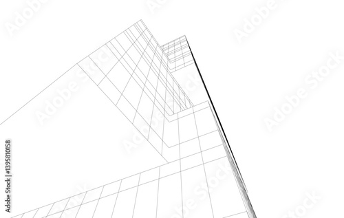 3d render of a modern building