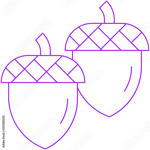 Oak Seeds single vector illustration icon