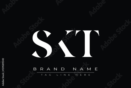 SKT abstract letter logo design. This logo is designed by three abstract letters.