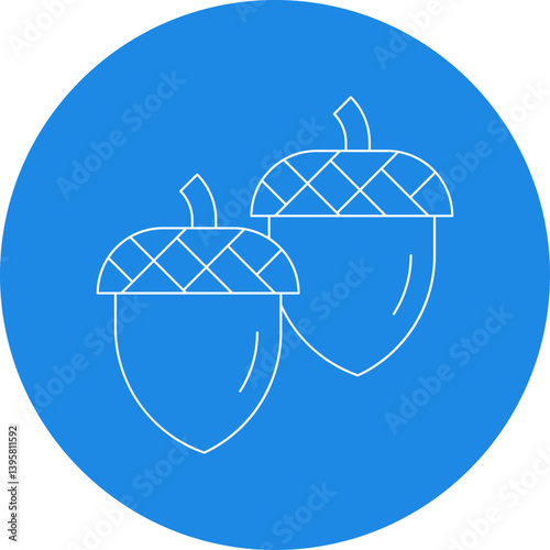 Oak Seeds single vector illustration icon