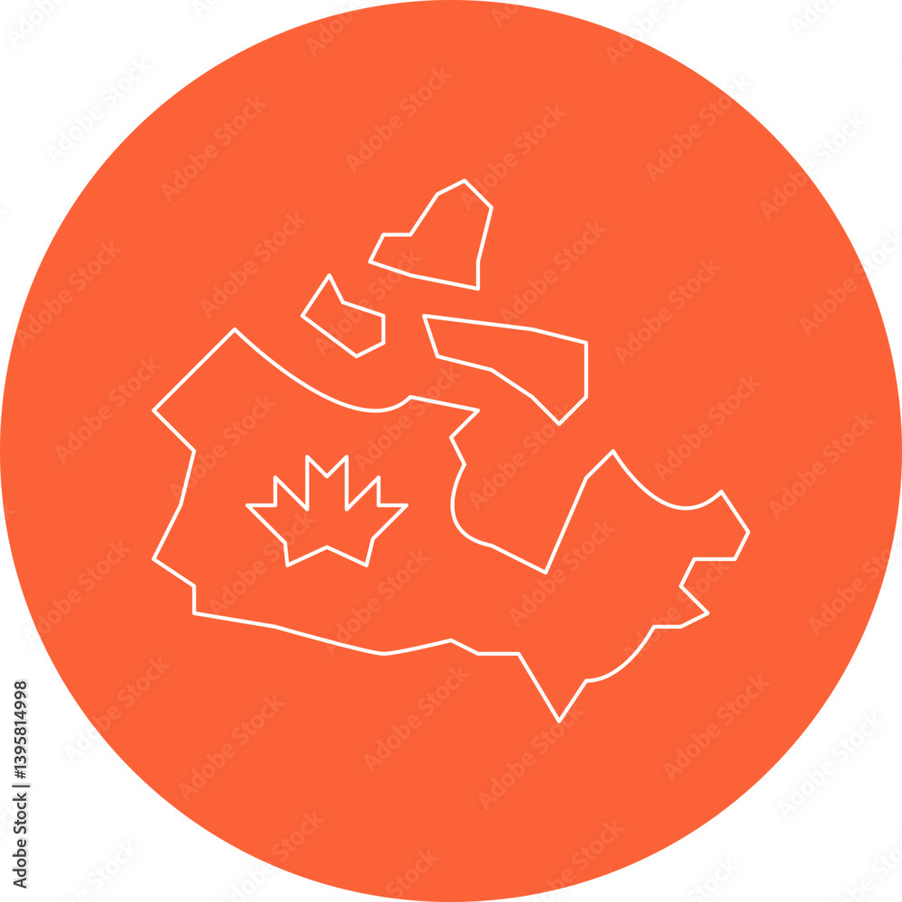 Fototapeta premium Map of Canada single vector illustration icon