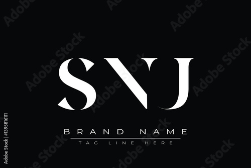 SNU abstract letter logo design. This logo is designed by three abstract letters.