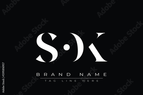 SOK abstract letter logo design. This logo is designed by three abstract letters.