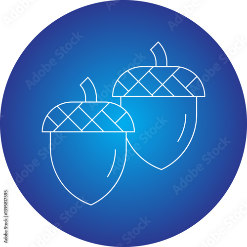 Oak Seeds single vector illustration icon