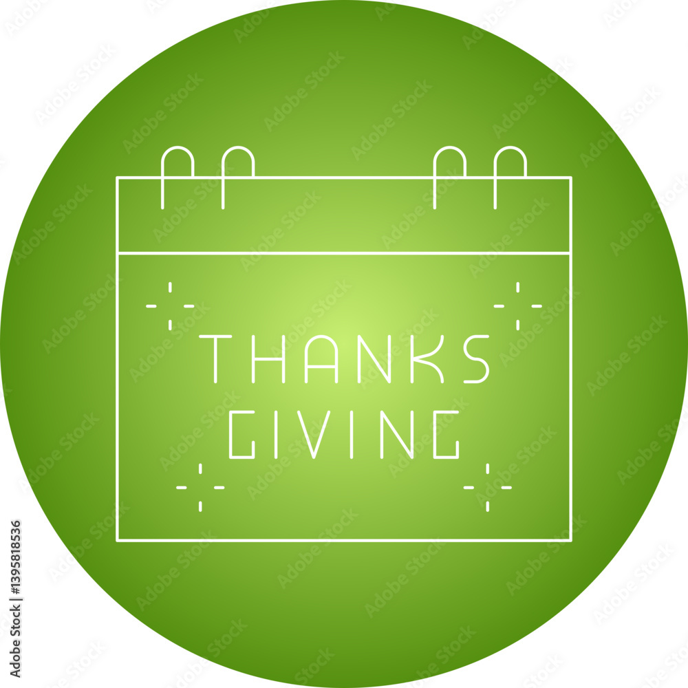 Fototapeta premium Thanksgiving Date single vector illustration icon