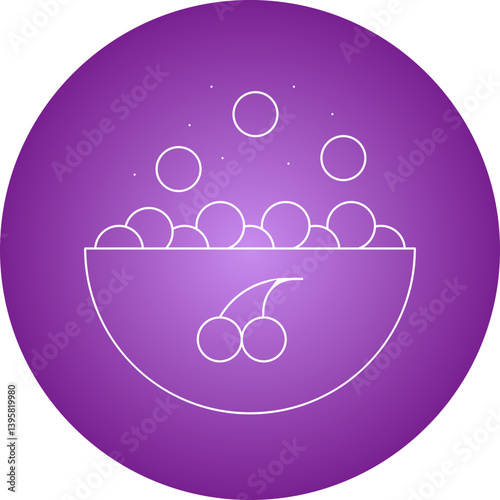Bowl of Cranberries single vector illustration icon