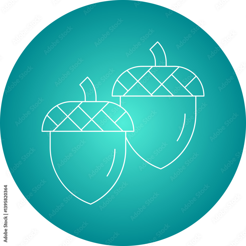 Oak Seeds single vector illustration icon Oak Seeds single vector illustration icon