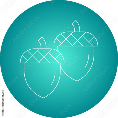 Oak Seeds single vector illustration icon