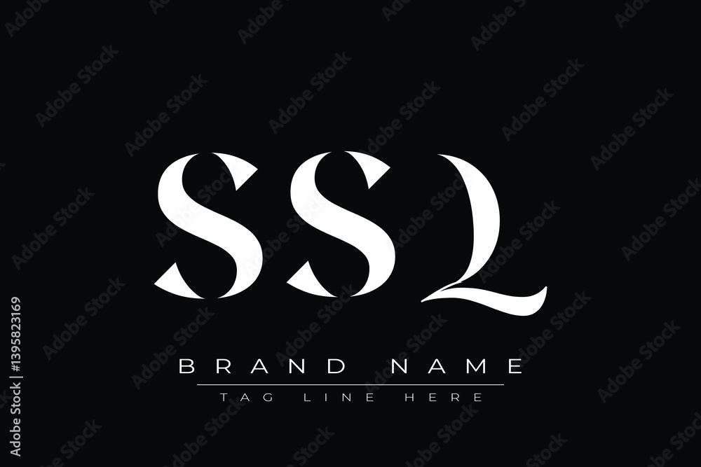 Fototapeta premium SSQ abstract letter logo design. This logo is designed by three abstract letters.