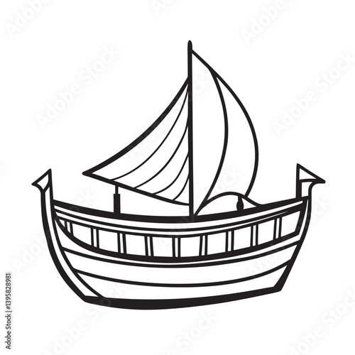 Traditional Dhow Boat Silhouette for Maritime Design Projects