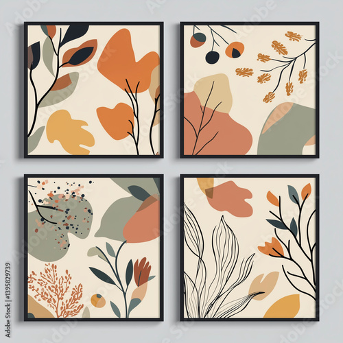 set of floral cards