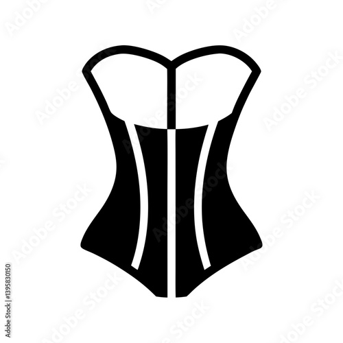 Classic Black Corset Icon Graphic Design Illustration
