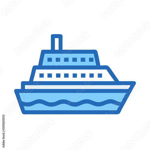 Cruise Ship Sea Travel Icon Design