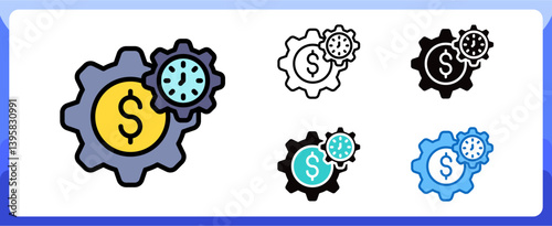 Time Efficiency, Hybrid Work Multi Style Design Vector Concept