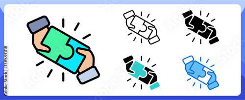 Collaboration, Hybrid Work Multi Style Design Vector Concept