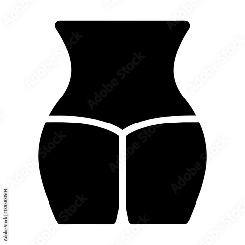 Female Body Shape Silhouette Icon Graphic Design Element for Fitness Health and Beauty