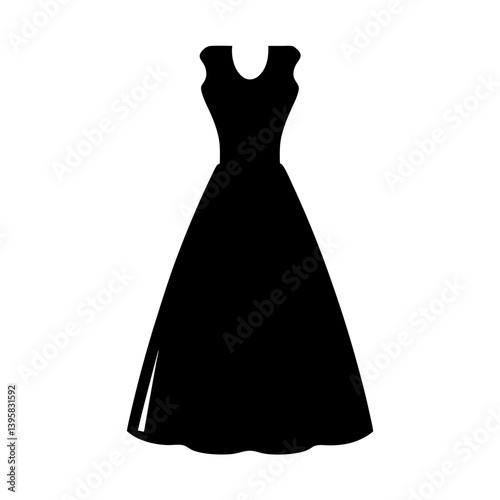 Elegant Black Sleeveless ALine Gown Fashion Design Silhouette