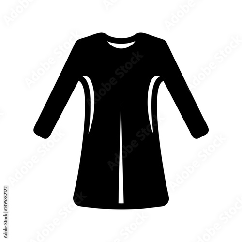 Black tunic fashion suit silhouette of a standing clothing design