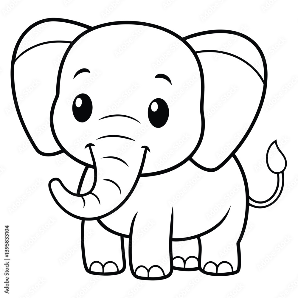 Cute cartoon baby elephant vector illustration Cute cartoon baby elephant vector illustration