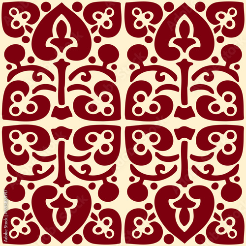 Art Nouveau Floral Victorian Seamless Vector Pattern for Wallpaper, Textile, Upholstery 
