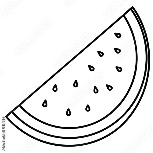 Vector art of a cartoon watermelon slice, a fruity food illustration
