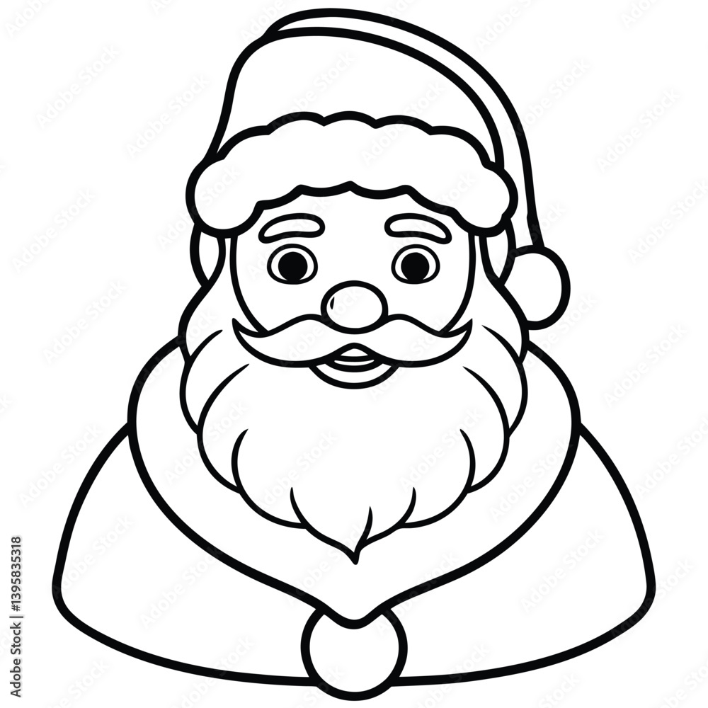 cartoon santa claus face illustration of a crazy vector character with a smile coloring pages cartoon santa claus face illustration of a crazy vector character with a smile coloring pages