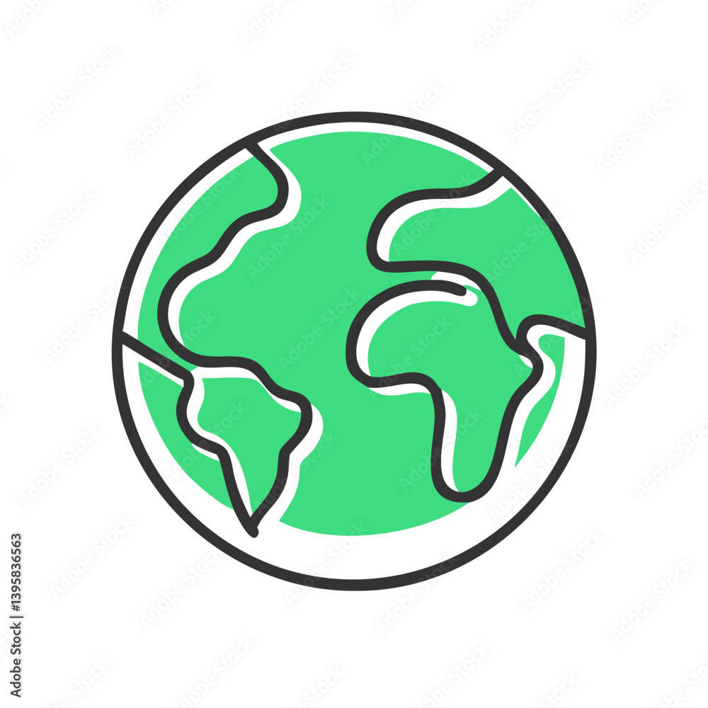 Eco-Friendly Earth Illustration in Green and White Eco-Friendly Earth Illustration in Green and White