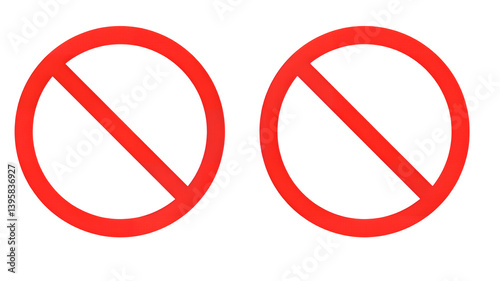 Free Download Two identical red prohibition signs side-by-side isolated on white background - GFXLoad