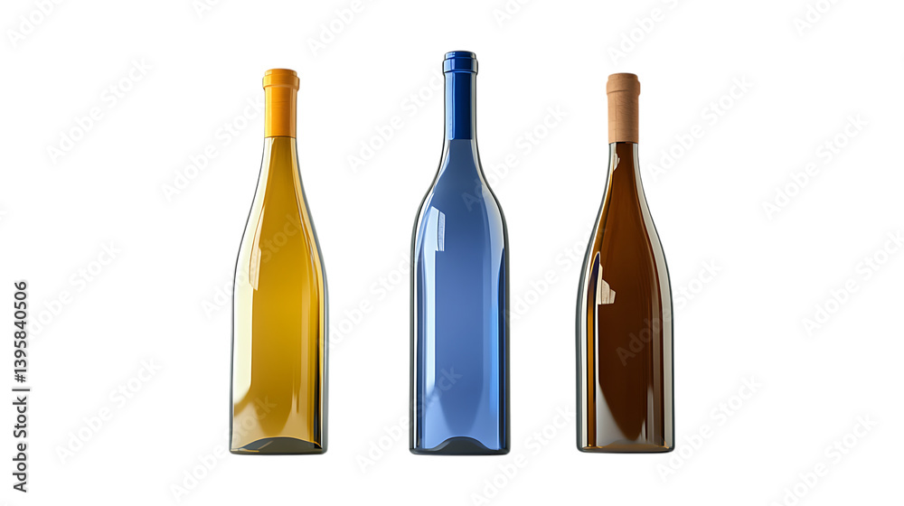 Pack Wine Bottle Set in Different Poses Against Transparent Background for Beverage Branding, Restaurant Menus, or Elegant Packaging Pack Wine Bottle Set in Different Poses Against Transparent Background for Beverage Branding, Restaurant Menus, or Elegant Packaging