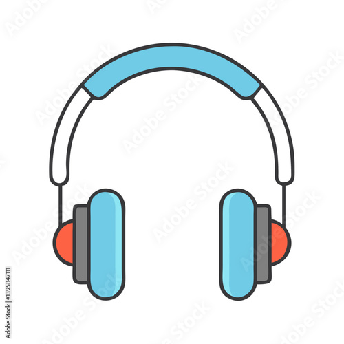 Download trendy blue headphones vector illustration for music listening and audio equipment needs now available here