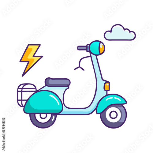 Electric scooter vector illustration for sustainable transport and eco friendly urban mobility solution design