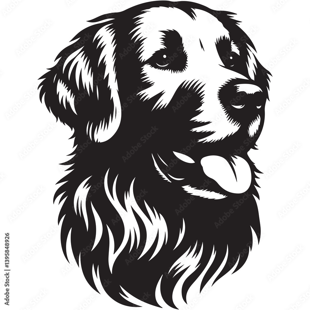 Fototapeta premium Vector silhouette of a dog, Dog illustration, Dog art, Dog drawing, Pet Animal Silhouette.