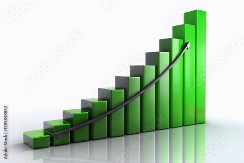 Free Download Green & Black Bar Graph Showing Upward Trend - Stock Photo - GFXLoad