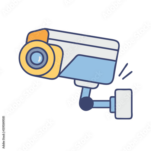 Security camera surveillance system cctv video monitoring protection safety and crime prevention vector icon