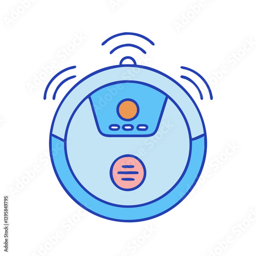 Robot vacuum cleaner for home cleaning service and smart house automated appliance technology concept vector