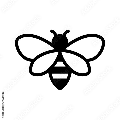 Honey bee icon. Bee symbol. Vector illustration.