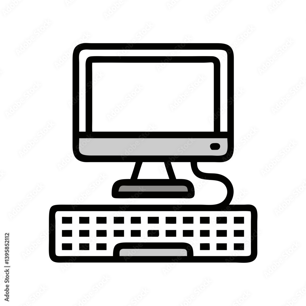 Desktop Computer Monitor Keyboard Icon Design Desktop Computer Monitor Keyboard Icon Design