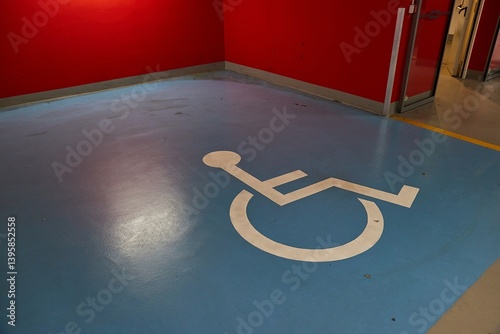 Obraz na płótnie Car park with empty disabled spot w salonie