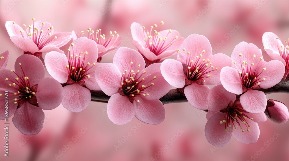 Obraz premium Delicate pink blossoms in soft focus