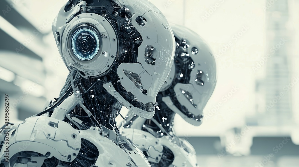 Fototapeta premium Futuristic Androids: A Glimpse into Advanced Robotics