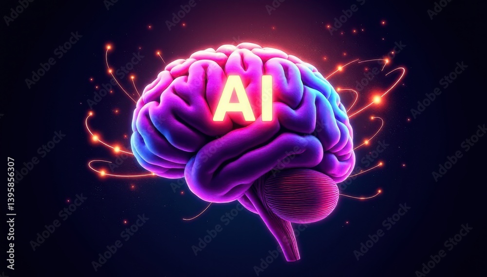 Fototapeta premium Futuristic brain representing artificial intelligence