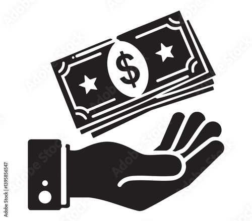 The concept of a bribe or payment. Cartoon flat style. bribe is given in the hands